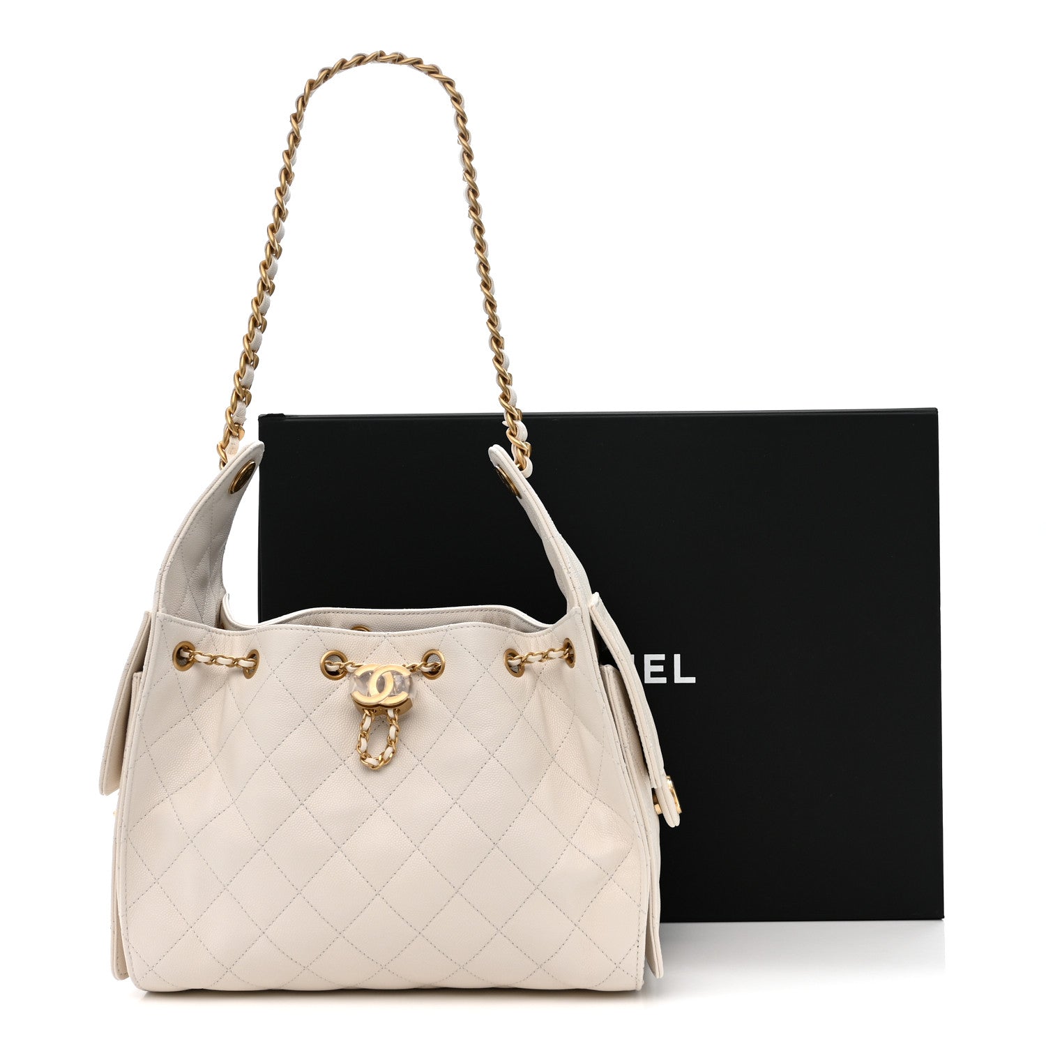 Chanel Caviar Quilted Small Chanel 25 Handbag White