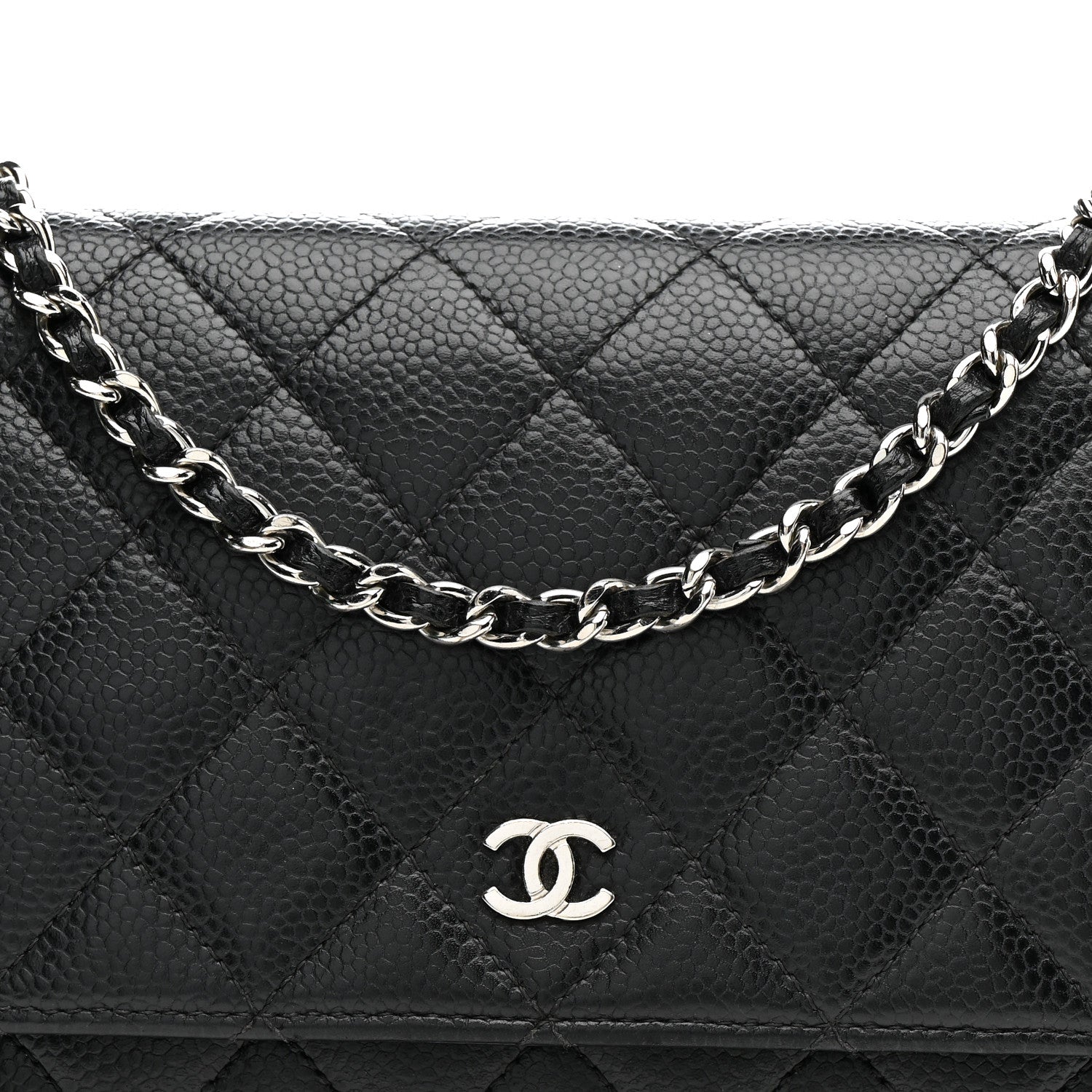 Chanel Caviar Quilted Wallet on Chain WOC Black