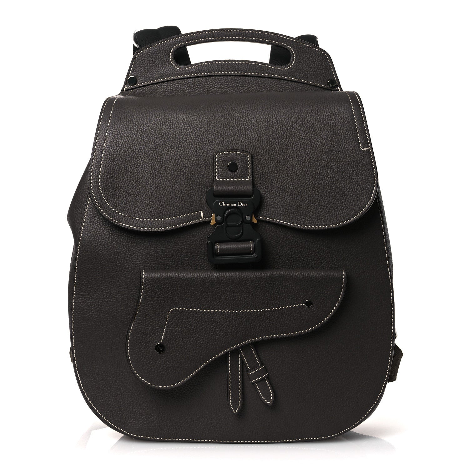 Christian Dior Grained Calfskin Maxi Gallop Sling Bag Grey