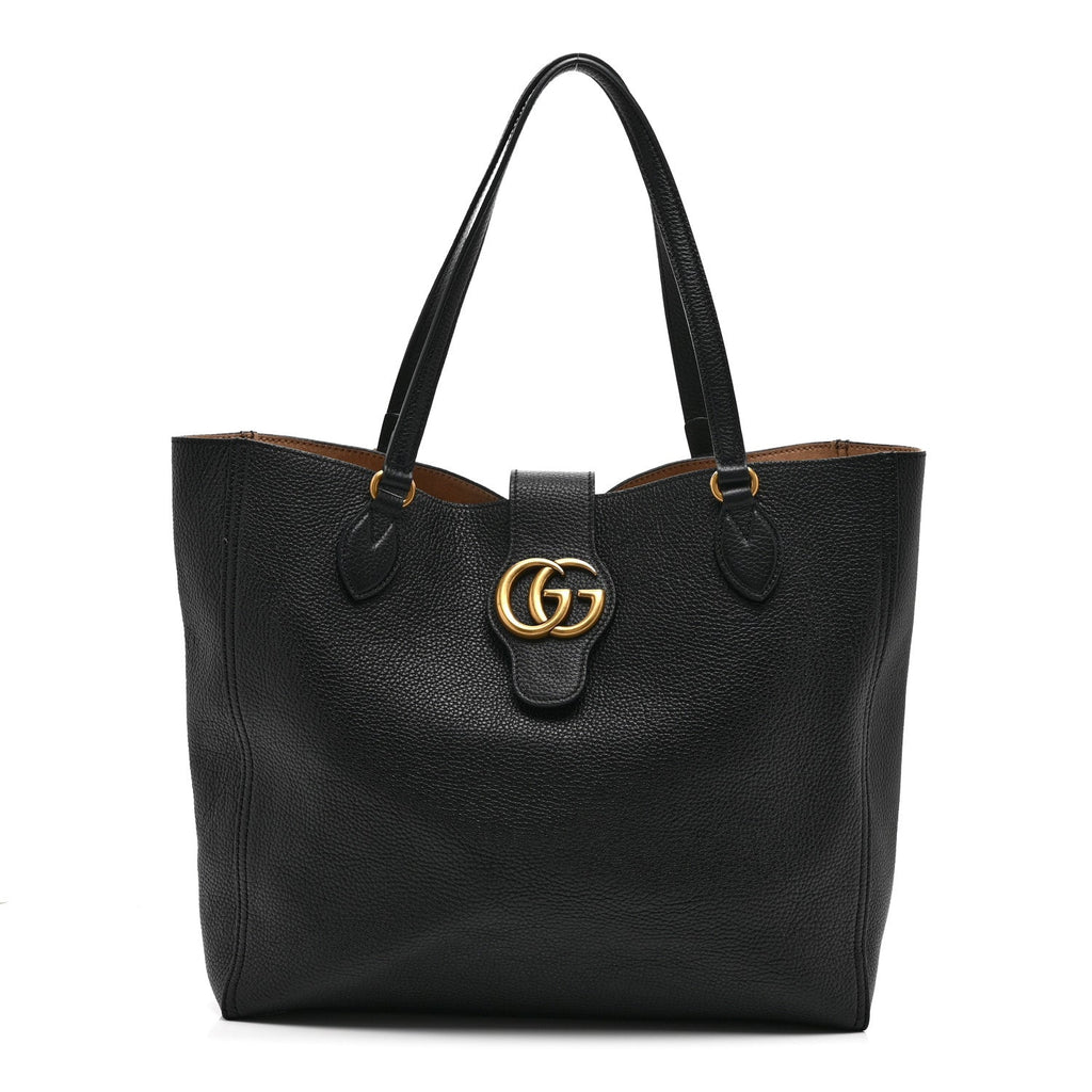 Gucci Grained Calfskin Small Dahlia Tote Black