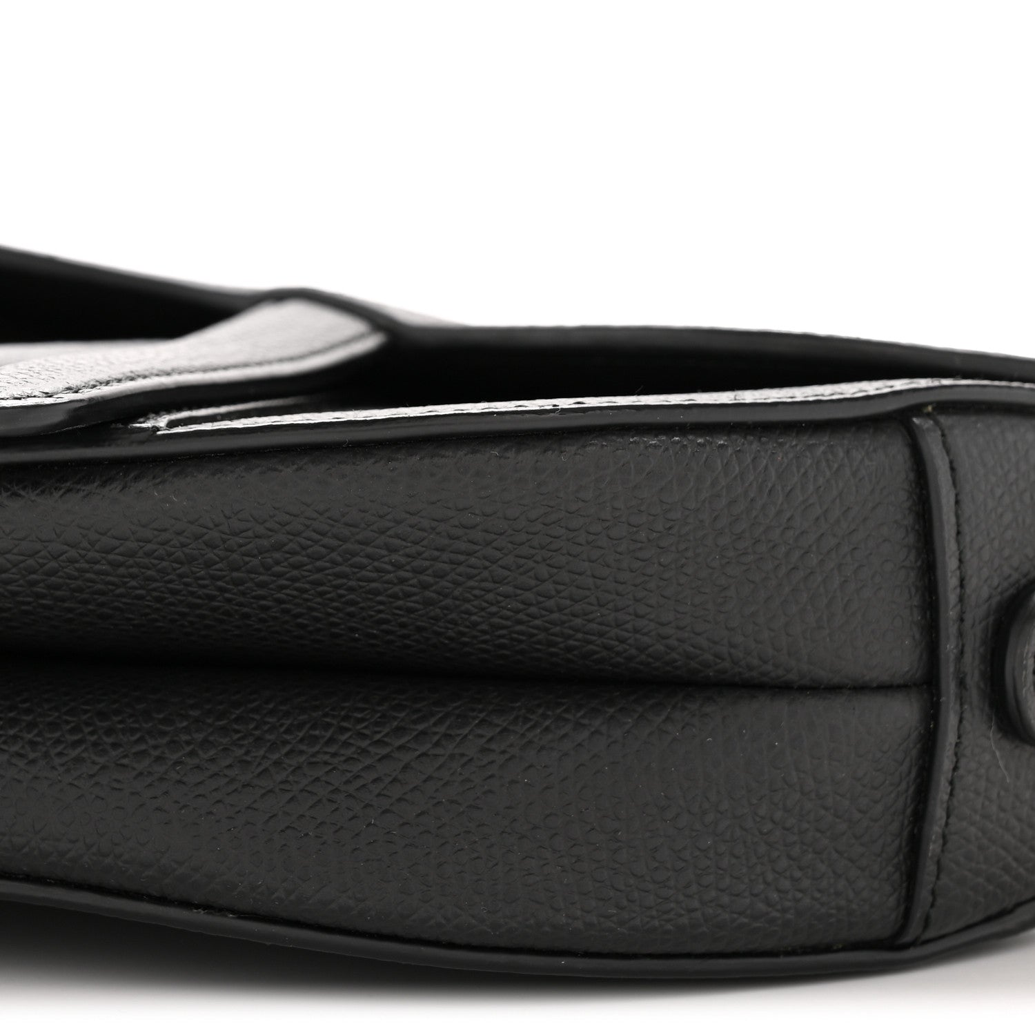 Christian Dior Grained Calfskin Mini Saddle Bag Black