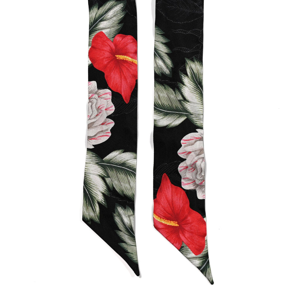 Gucci Silk Twill Haway Neck Bow Scarf Black