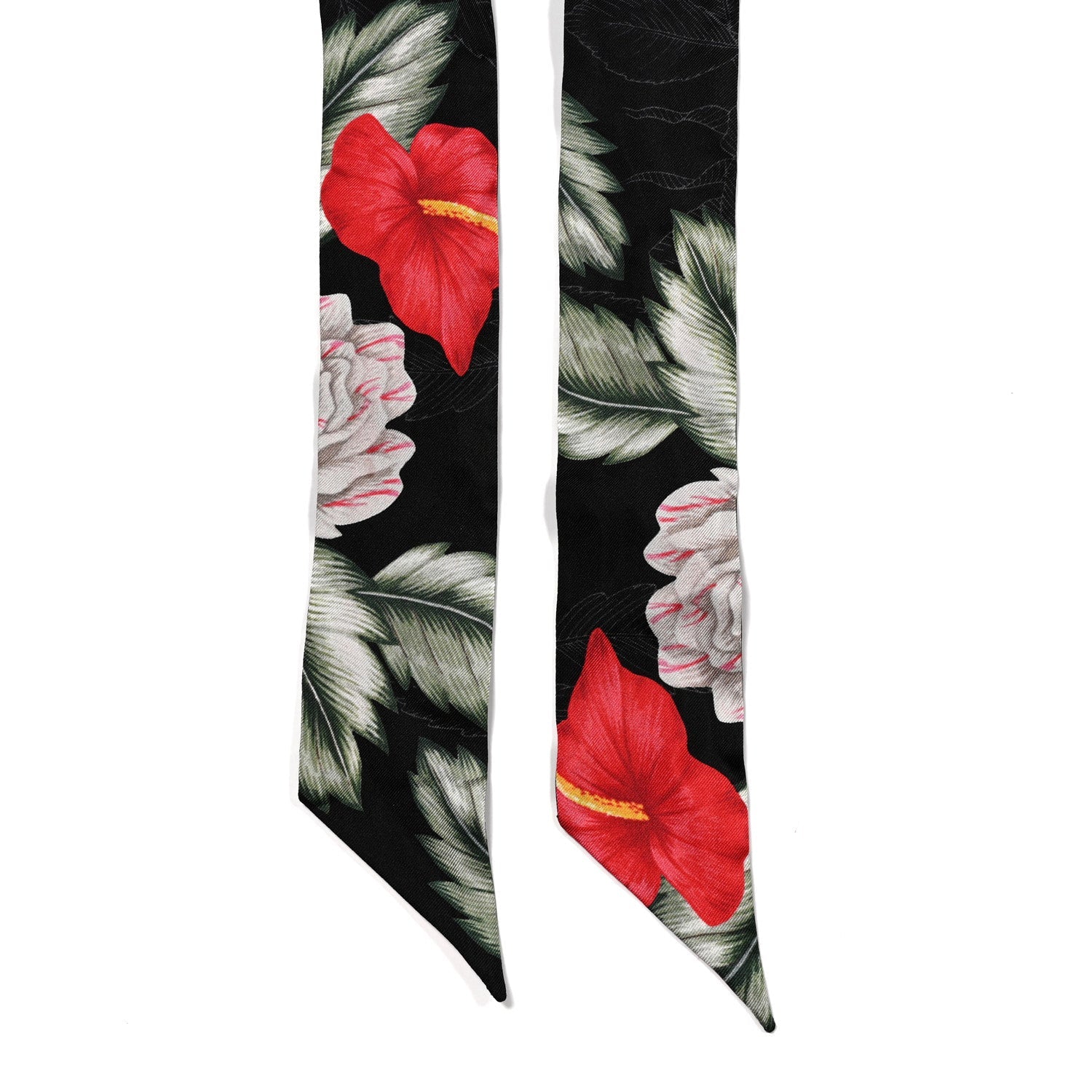 Gucci Silk Twill Haway Neck Bow Scarf Black
