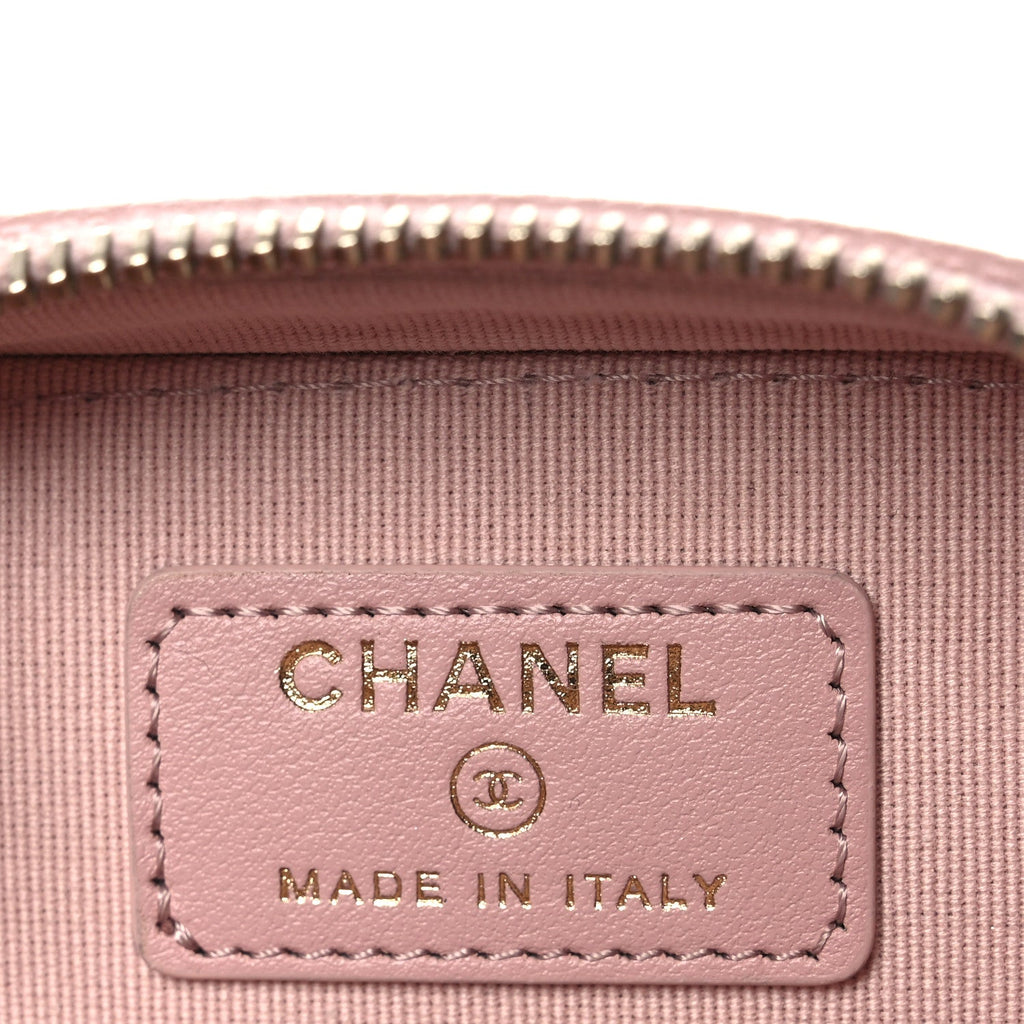 Chanel Caviar Quilted Clutch with Chain Light Pink