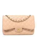 Chanel Caviar Quilted Jumbo Double Flap Beige Clair