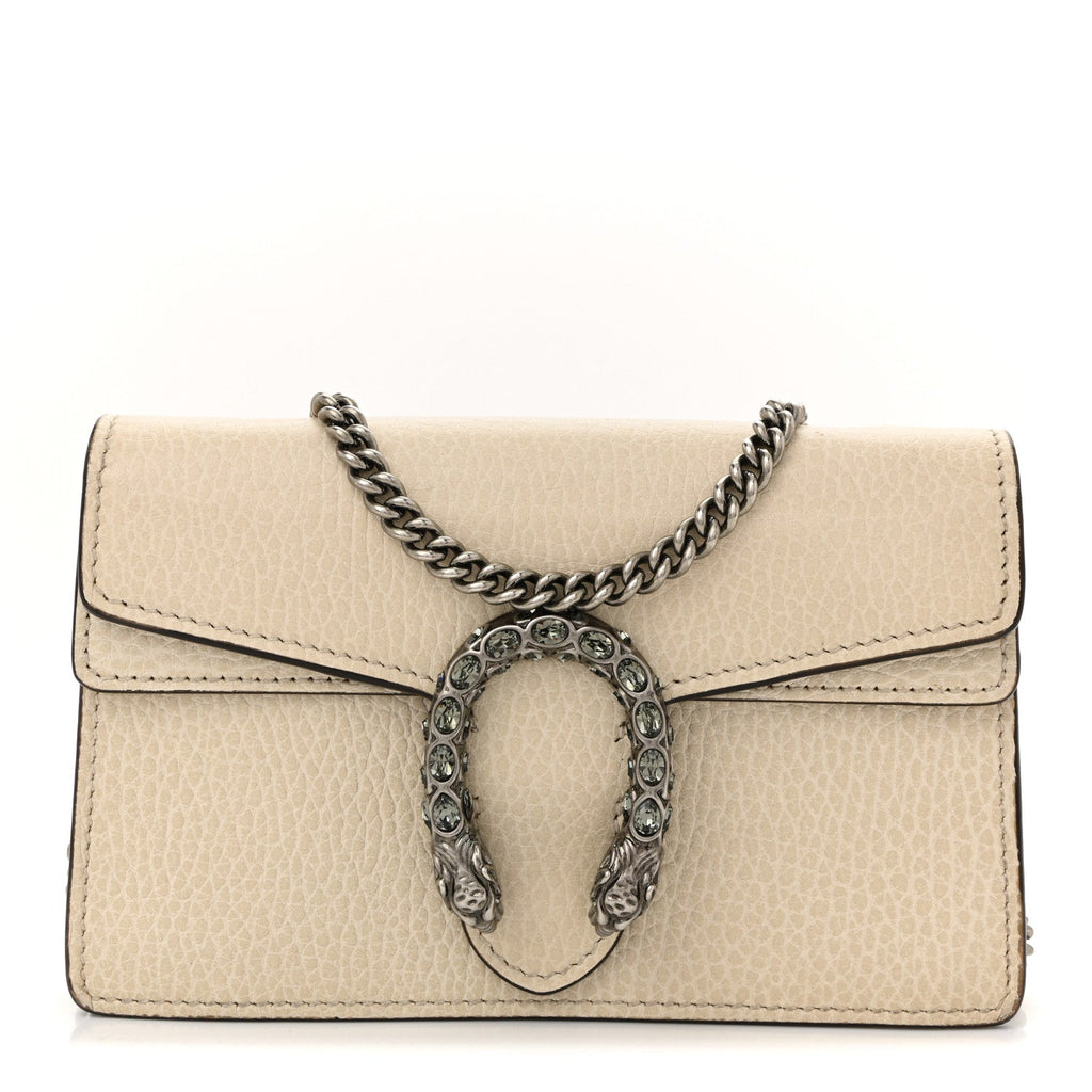 Gucci Dollar Calfskin Crystal Super Mini Dionysus Shoulder Bag Mystic White Black Diamond