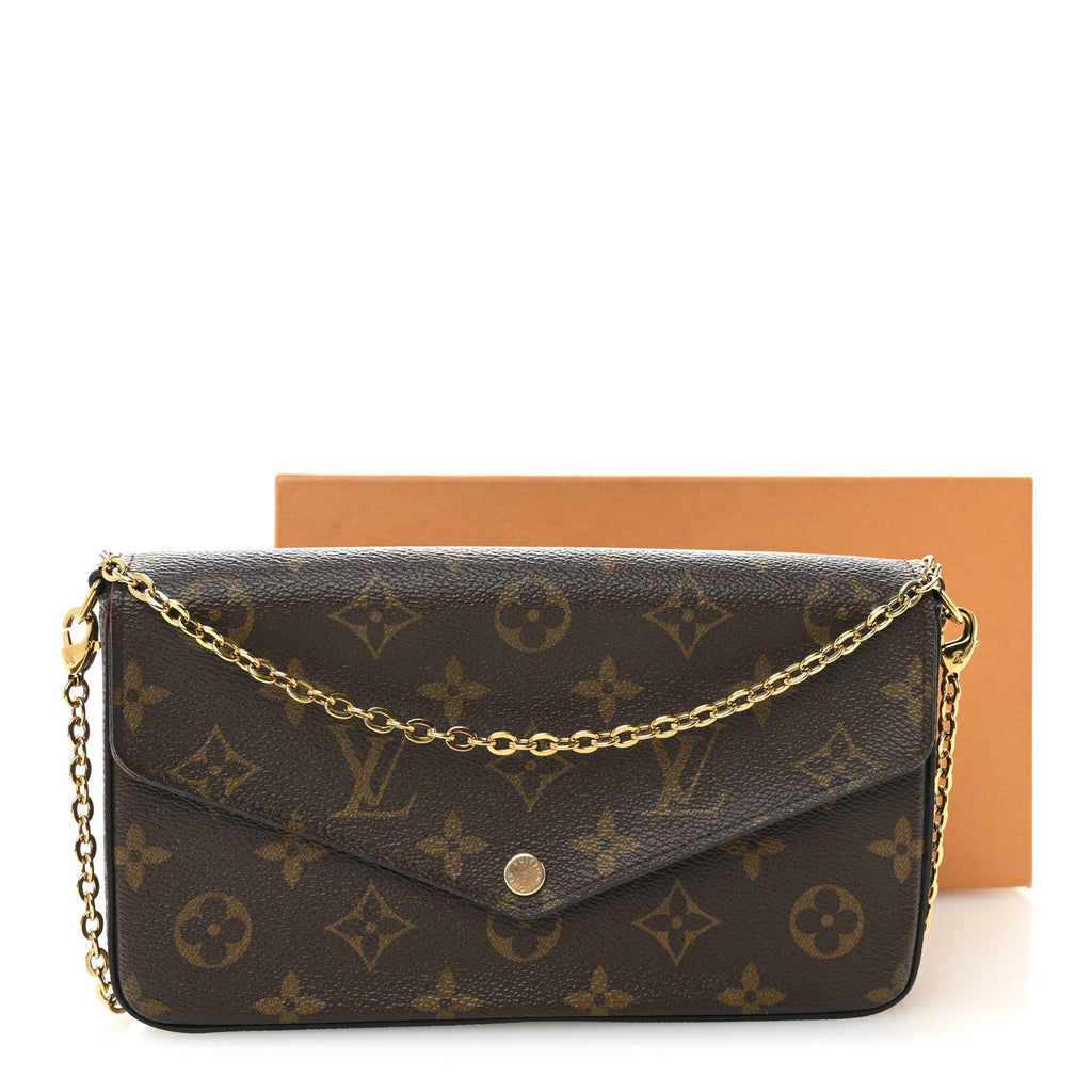 Louis Vuitton Monogram Pochette Felicie Chain Wallet Fuchsia
