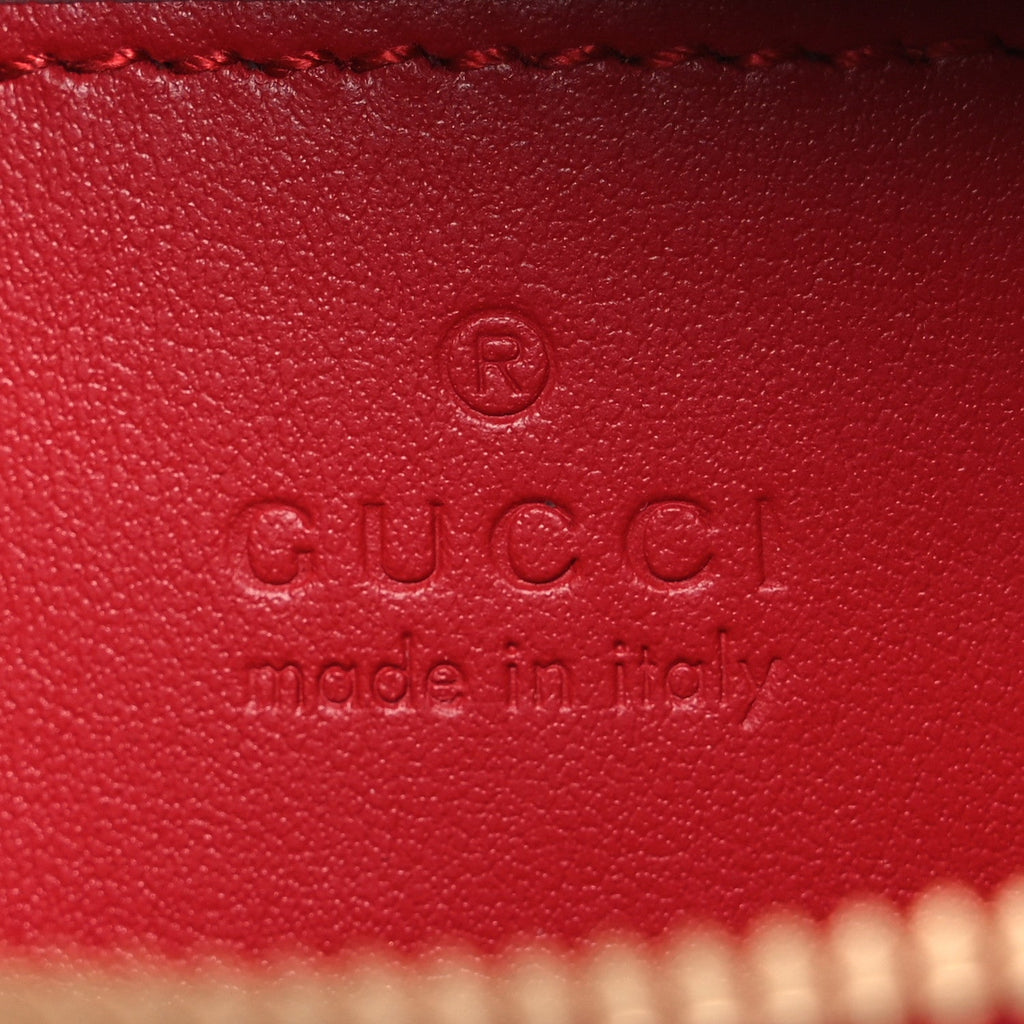 Gucci Calfskin Matelasse Diagonal Mini Interlocking G Heart Shoulder Bag Hibiscus Red