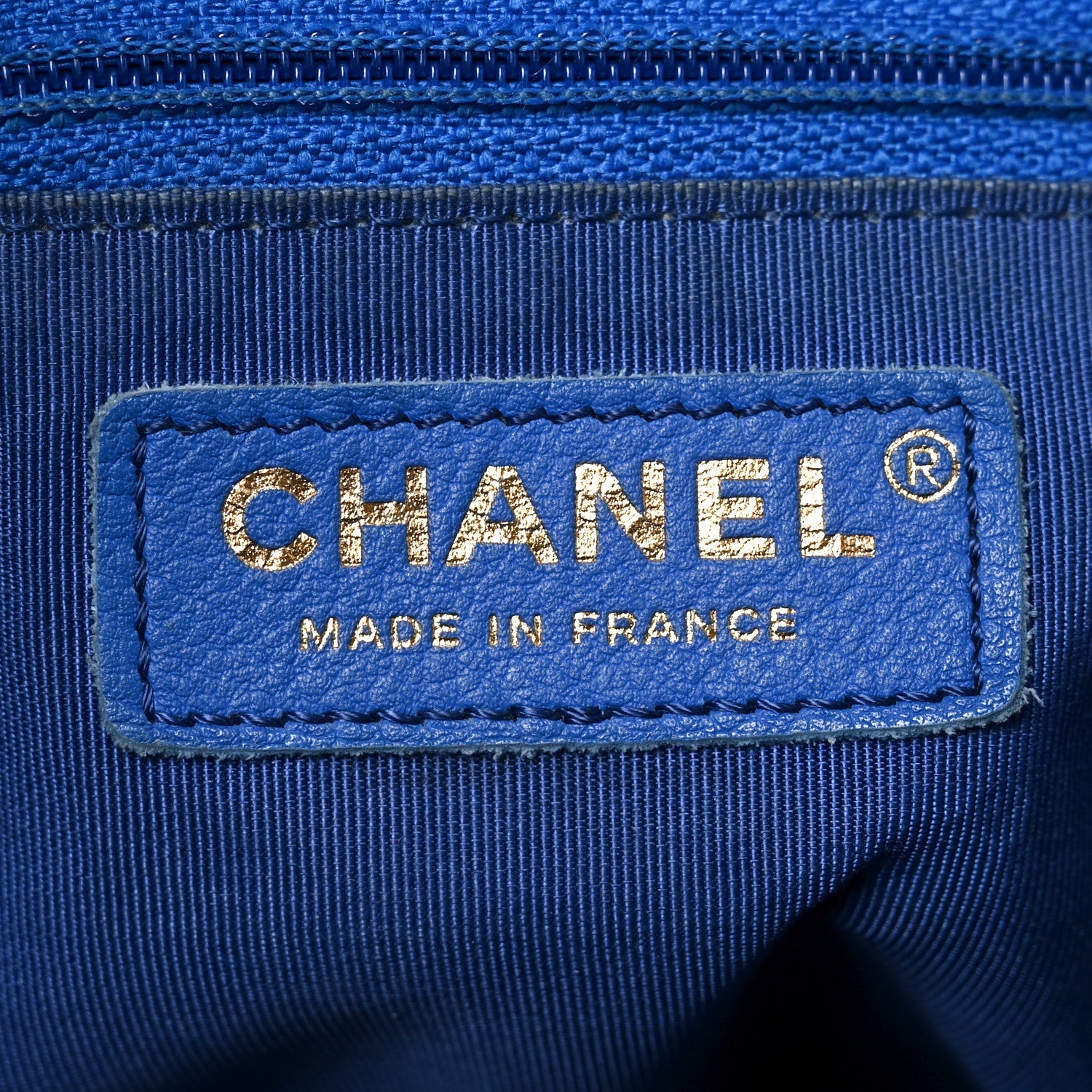 Chanel Calfskin Quilted Large CC Shopping Tote Blue