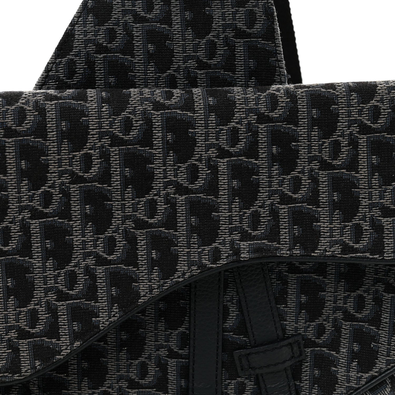 Christian Dior Oblique Mens Saddle Bag Black Blue