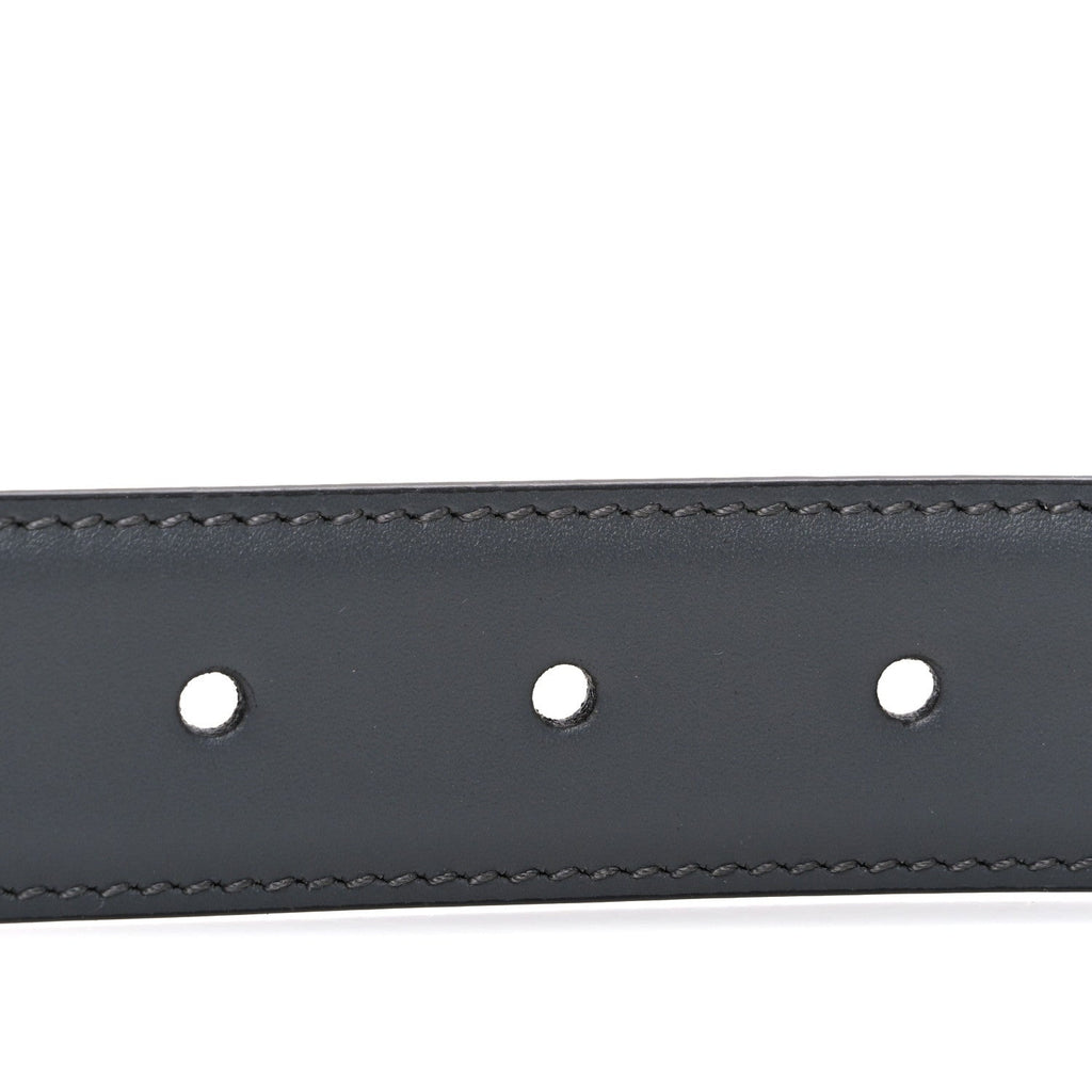 Gucci Selleria Calfskin GG Supreme Monogram Reversible Belt 90 36 Graphite Grey Black