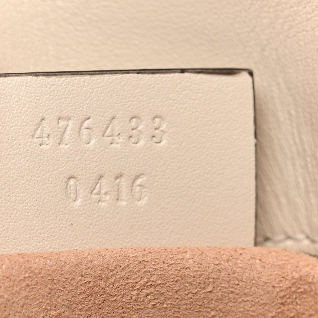 Gucci Calfskin Matelasse Super Mini GG Marmont Shoulder Bag White