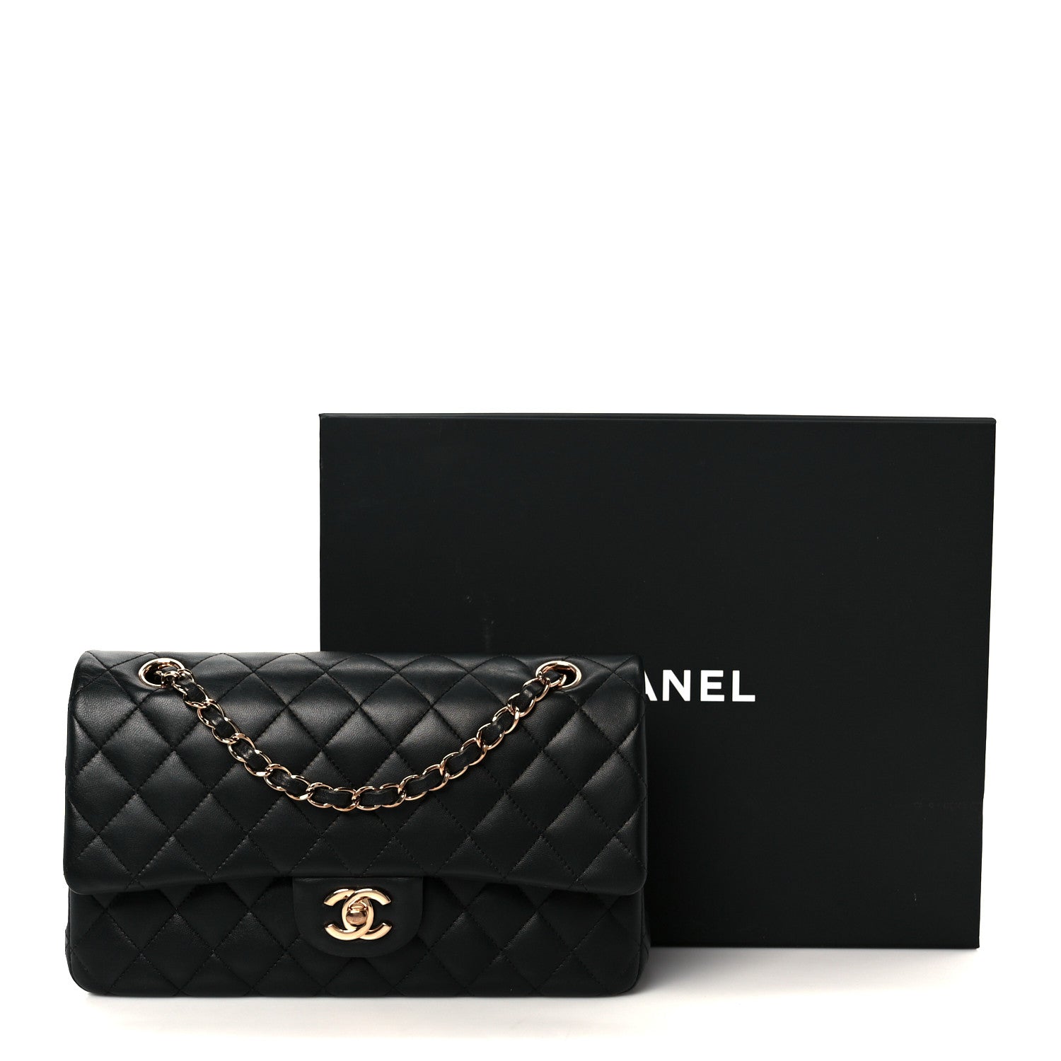Chanel Lambskin Quilted Medium Double Flap Black