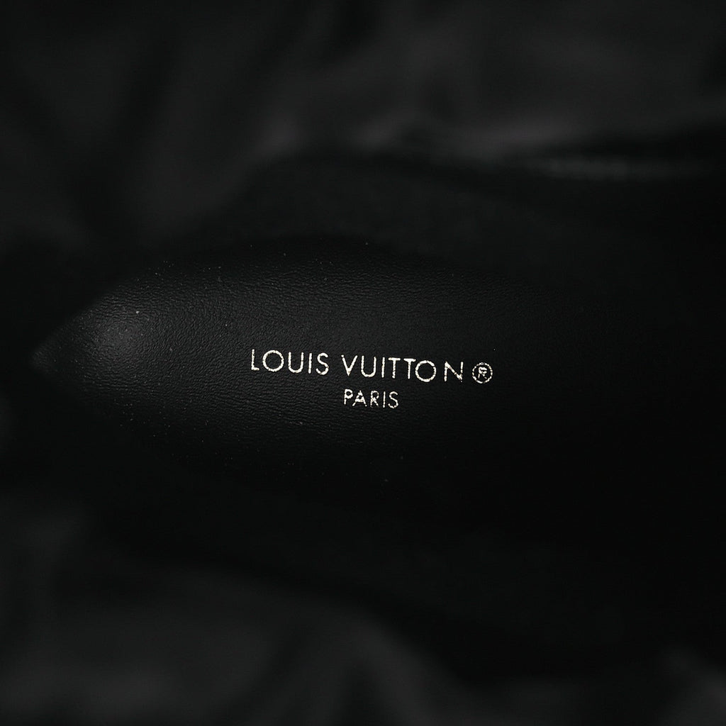 Louis Vuitton Suede Shearling Polar Flat Half Boots 40 Black