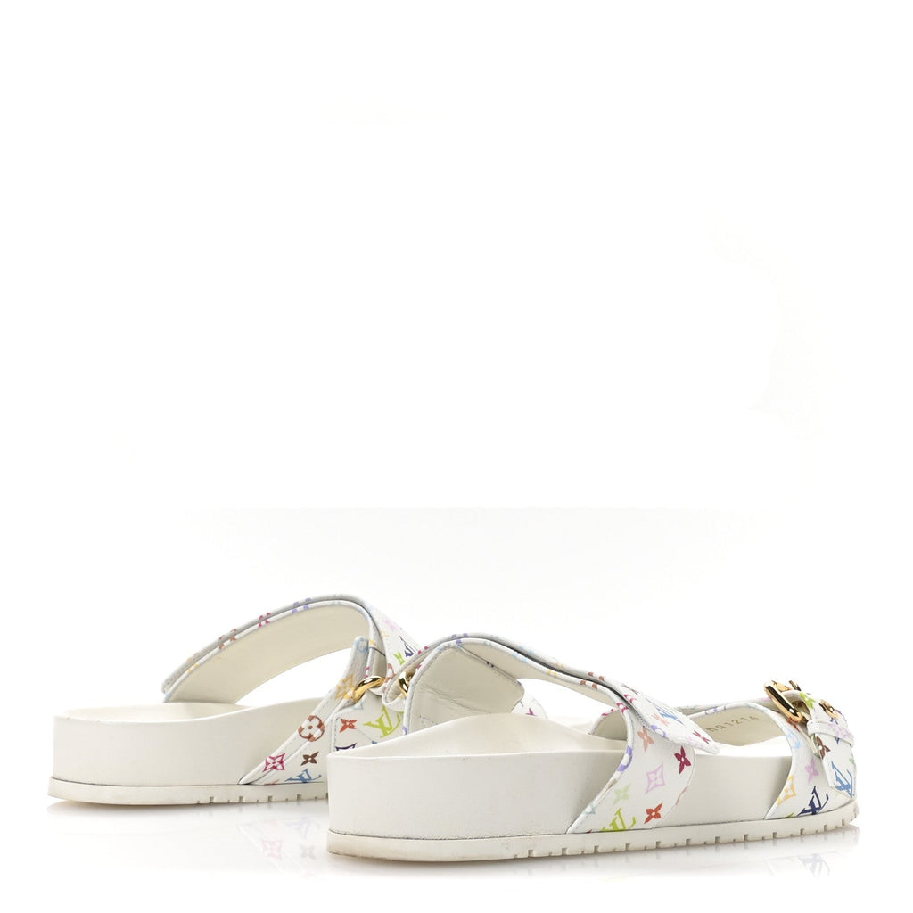 Louis Vuitton LV X TM Monogram Multicolor Bom Dia Comfort Mule Sandals 38.5 White