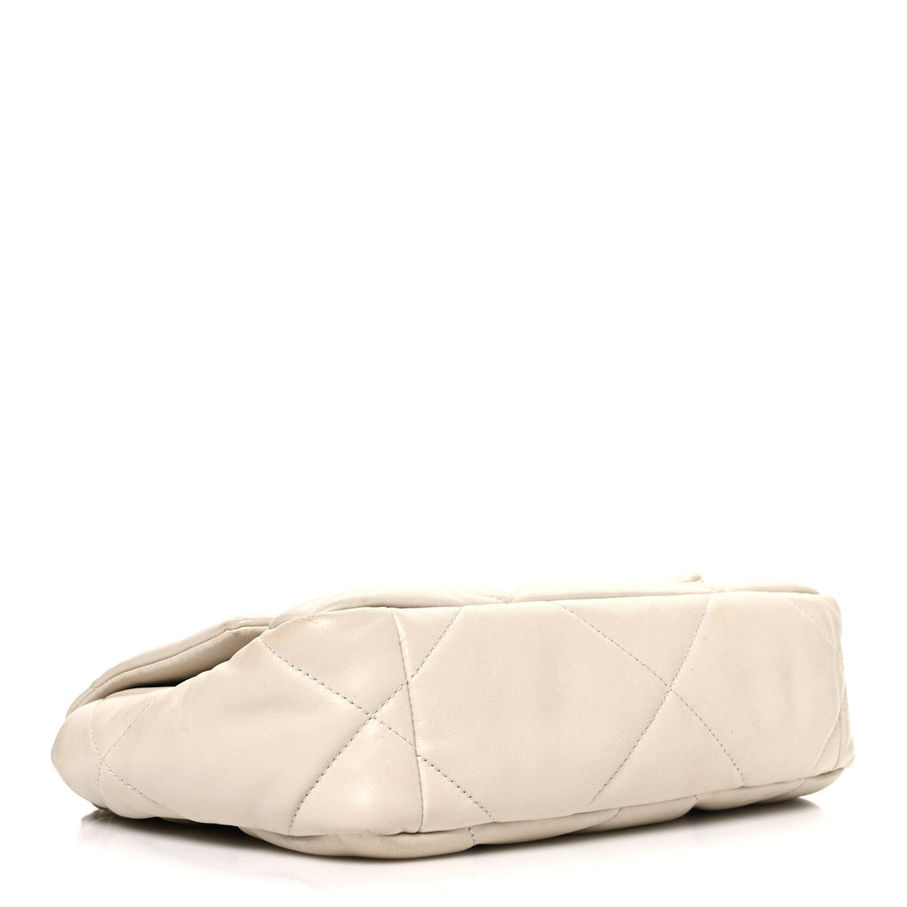 Chanel Goatskin Quilted Medium Chanel 19 Flap Beige