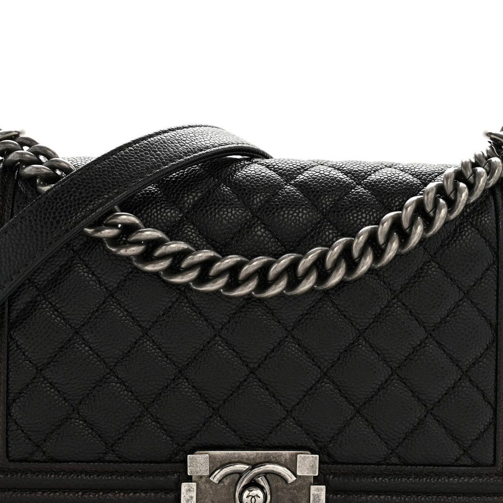 Chanel Caviar Quilted Medium Boy Flap Black