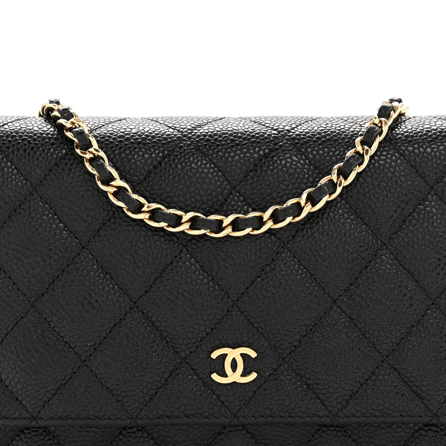 Chanel Caviar Quilted Wallet on Chain WOC Black