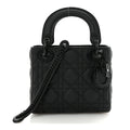 Christian Dior Ultra Matte Calfskin Cannage Mini Lady Dior Black