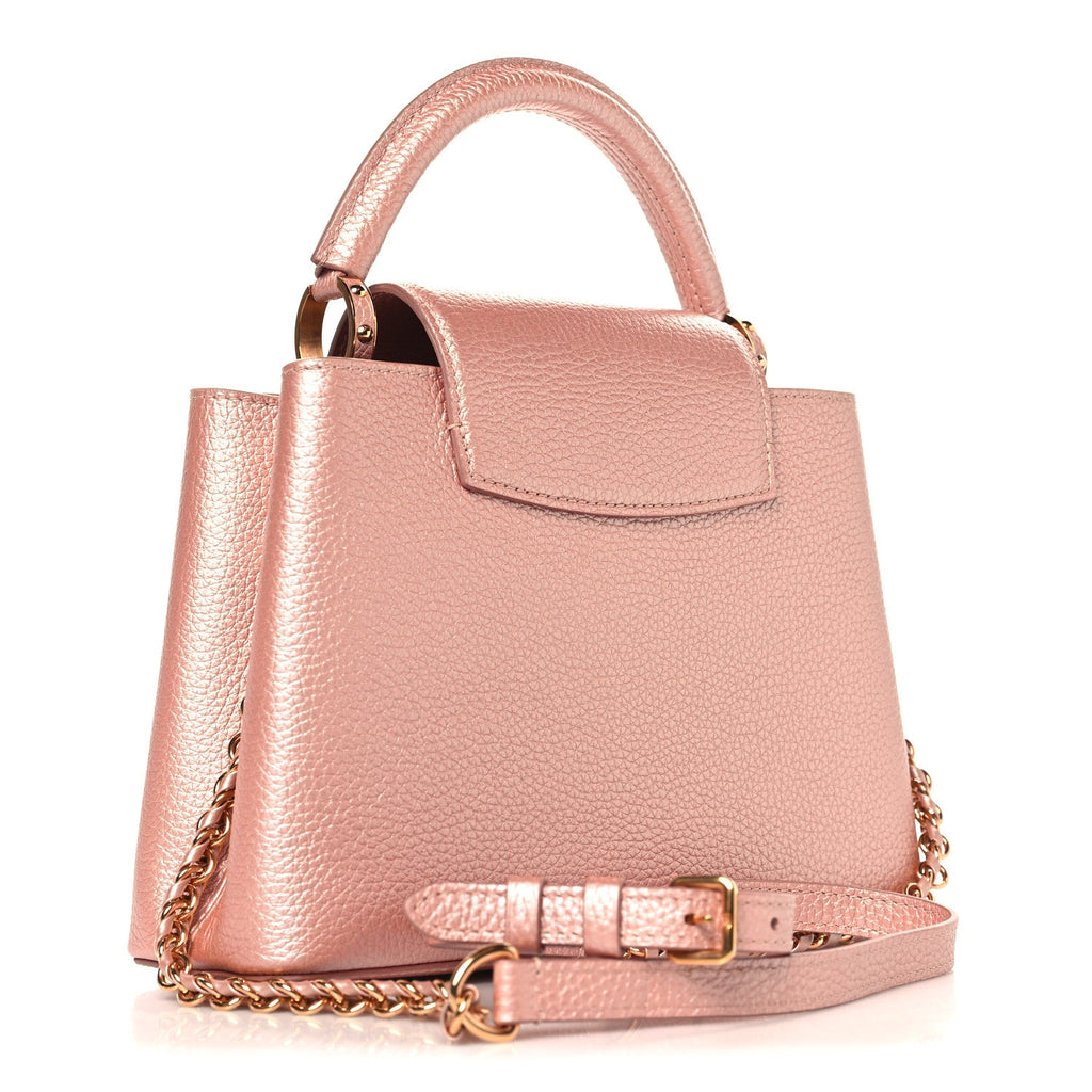 Louis Vuitton Metallic Taurillon Capucines BB Pearly Pink