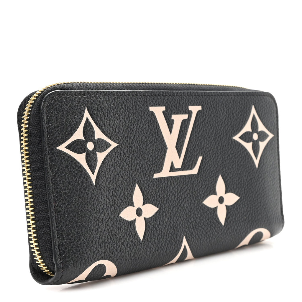 Louis Vuitton Empreinte Monogram Giant Zippy Wallet Black Beige