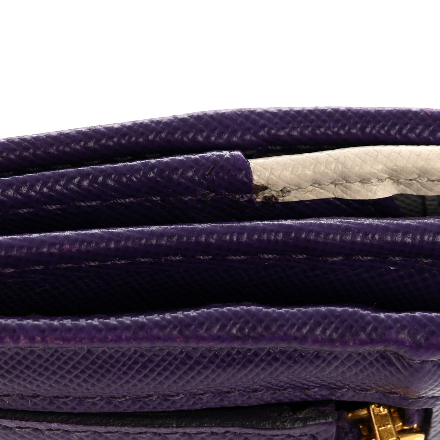 Prada Saffiano Lux Continental Flap Travel Wallet Viola Multicolor