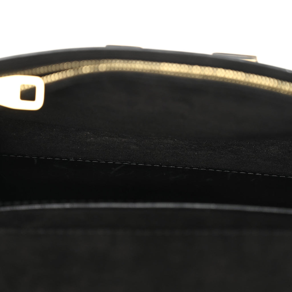 Louis Vuitton Calfskin Chain Louise MM Black