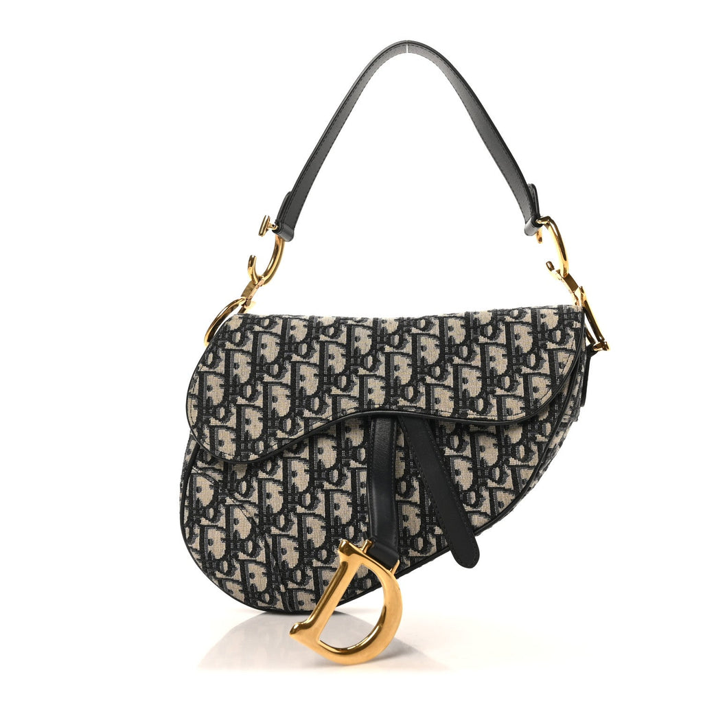 Christian Dior Oblique Saddle Bag Blue