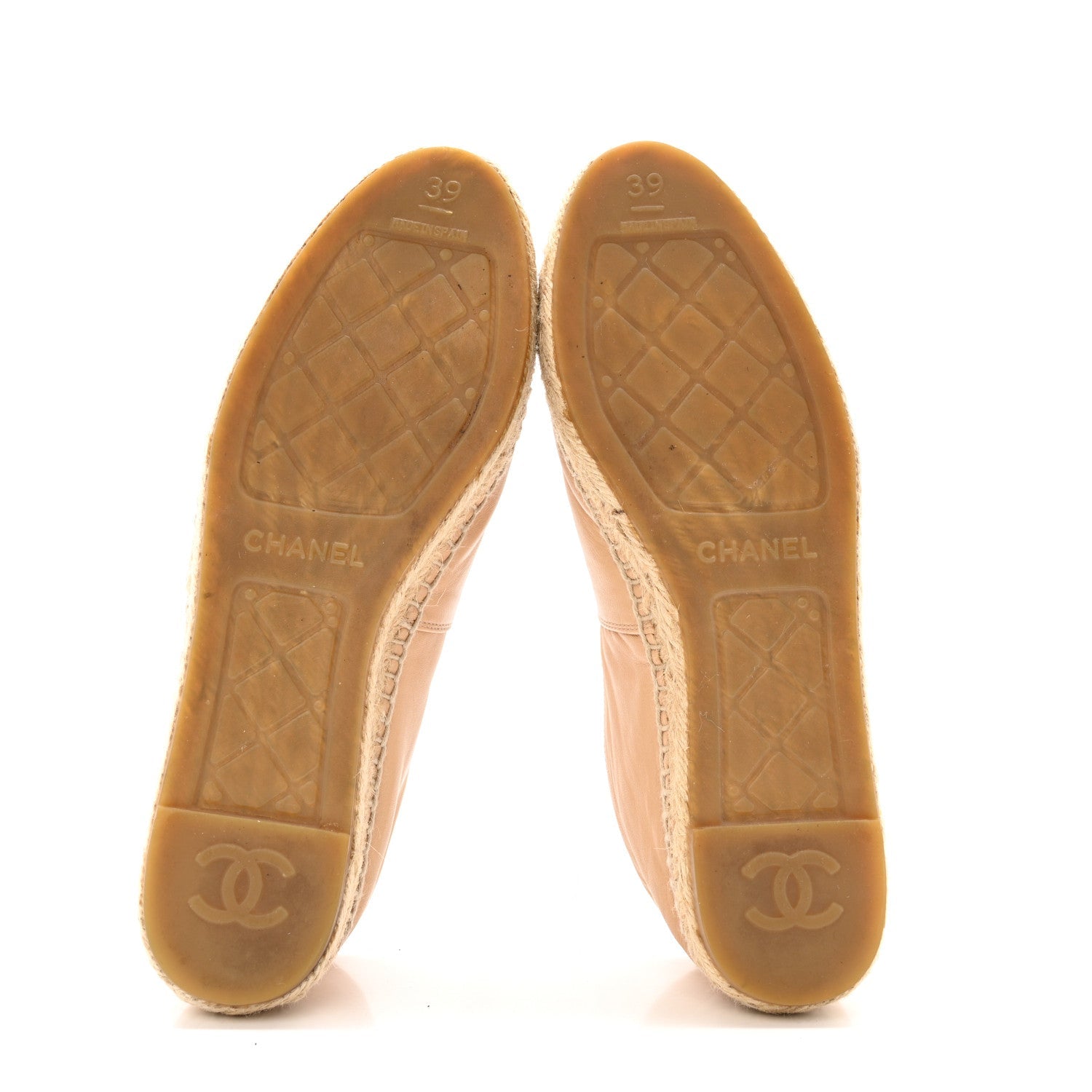 Lambskin CC Espadrilles 39 Beige Black