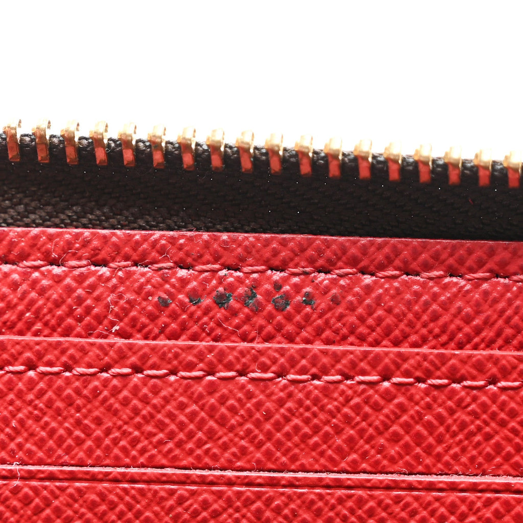 Louis Vuitton Damier Ebene Clemence Wallet Cherry