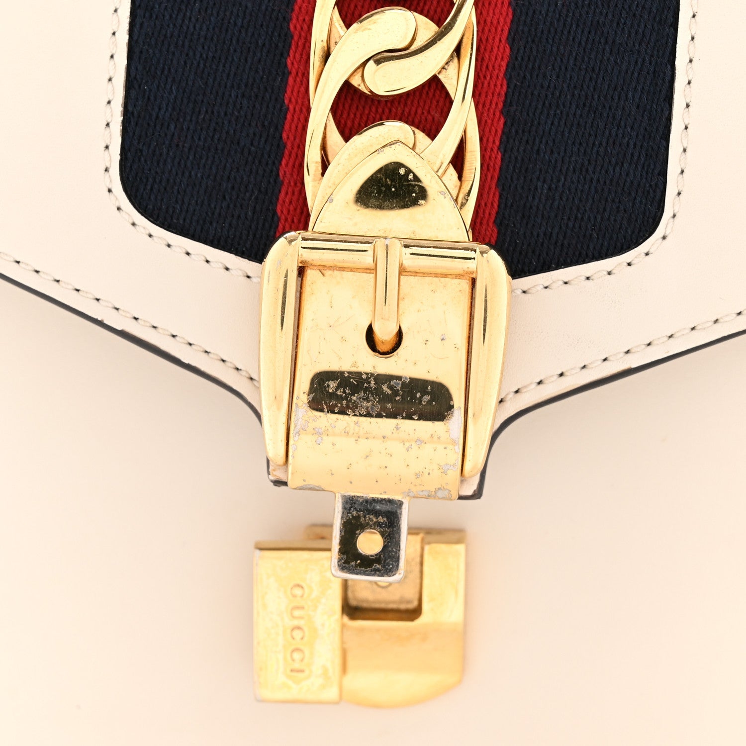 Gucci Calfskin Mini Sylvie Top Handle Bag White