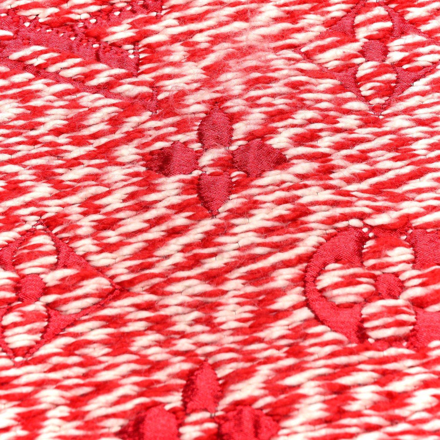 Louis Vuitton Wool Silk Logomania Mix Scarf Coquelicot