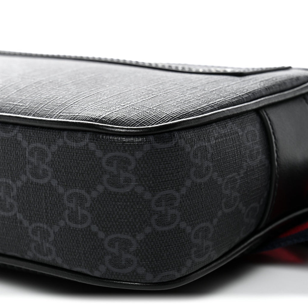 Gucci Soft GG Supreme Monogram Web Belt Bag Black Grey