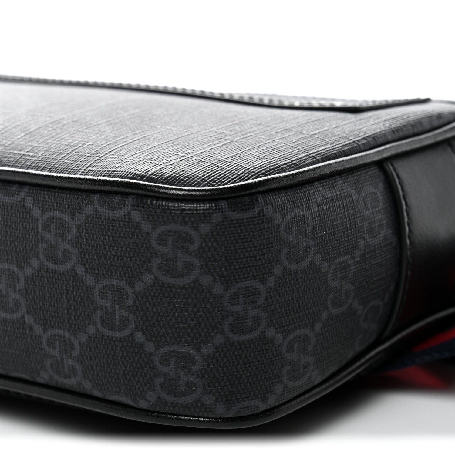 Gucci Soft GG Supreme Monogram Web Belt Bag Black Grey