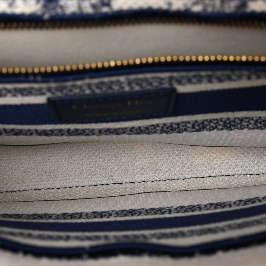 Christian Dior Canvas Reverse Embroidered Rêve d'Infini Medium Lady D-Lite Blue Multicolor