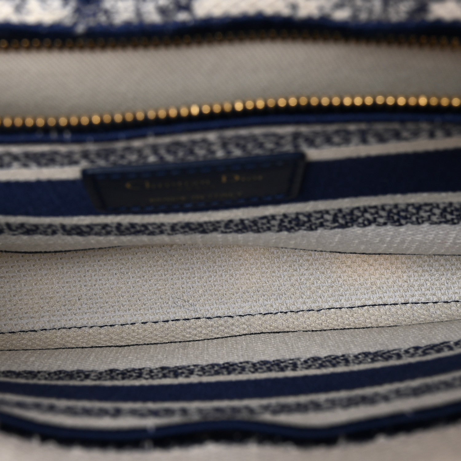 Christian Dior Canvas Reverse Embroidered Rêve d'Infini Medium Lady D-Lite Blue Multicolor