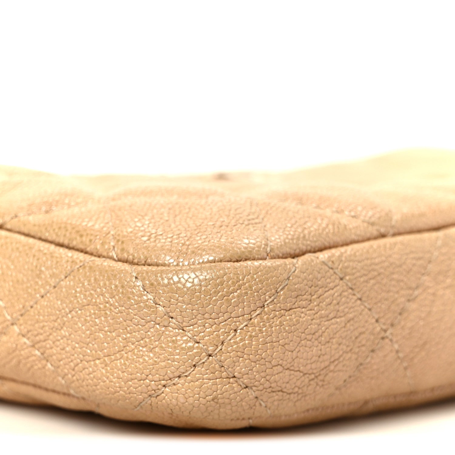 Chanel Metallic Caviar Quilted Small Clutch With Chain Gold