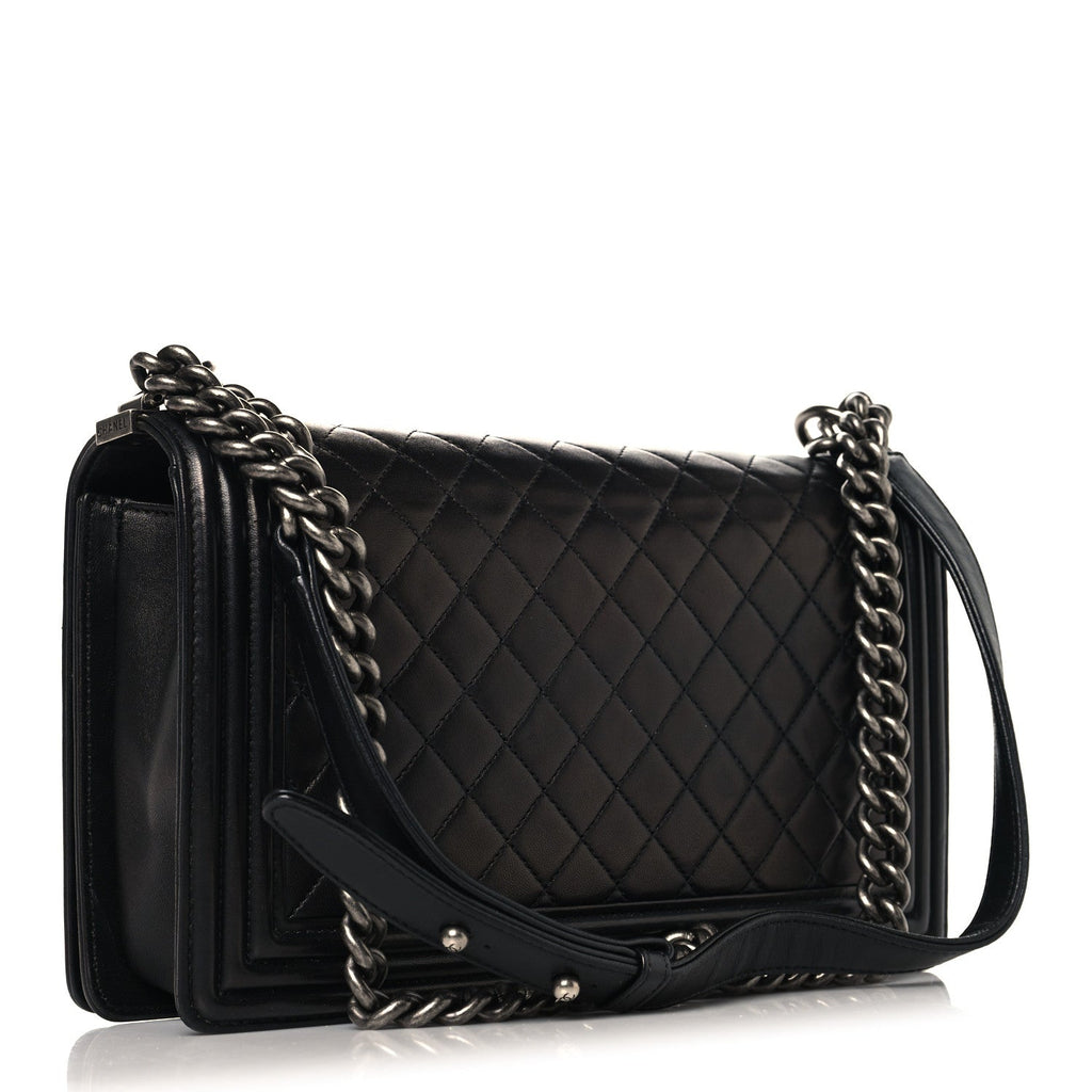 Chanel Lambskin Quilted New Medium Boy Flap Black