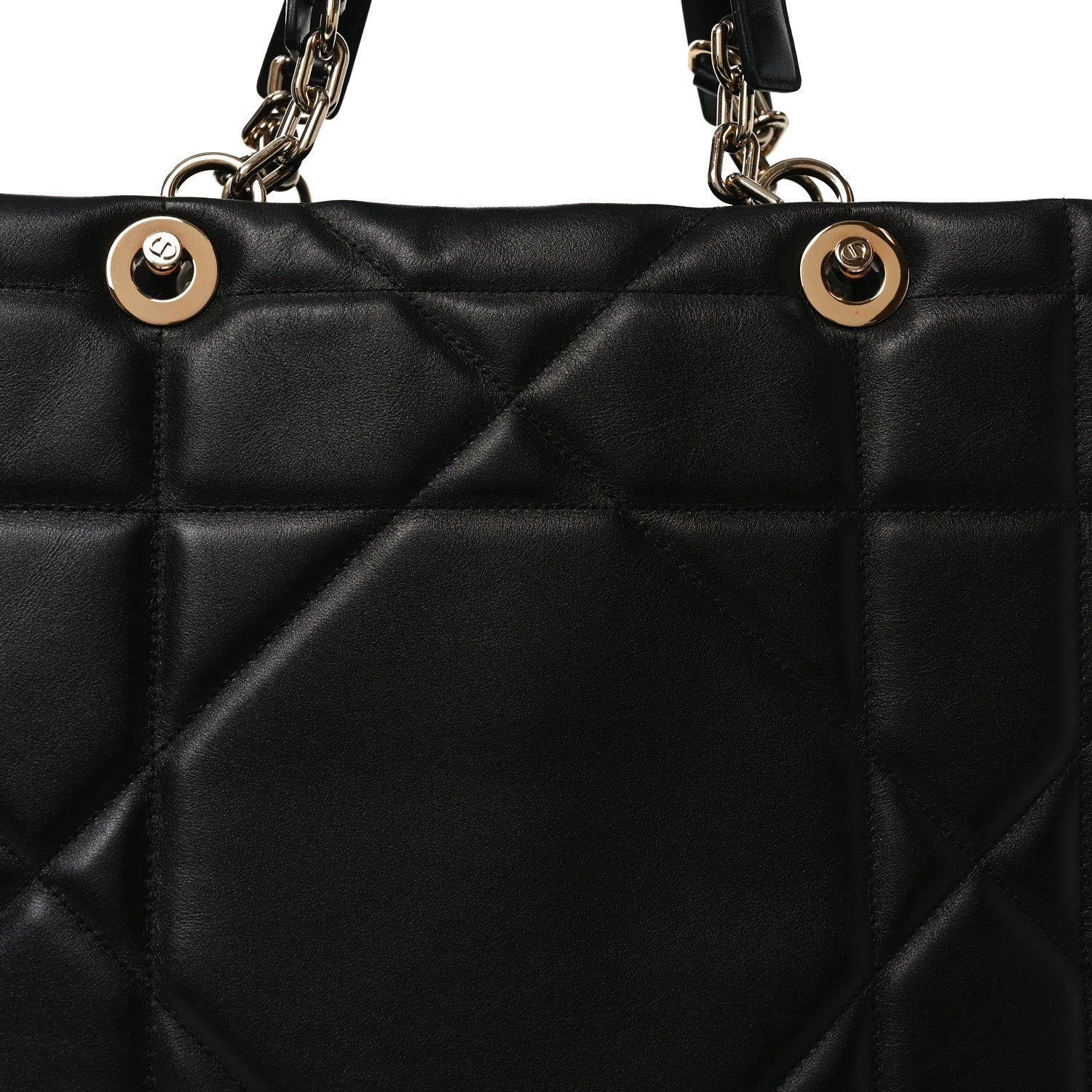 Christian Dior Calfskin Archicannage Large Essential Tote Black
