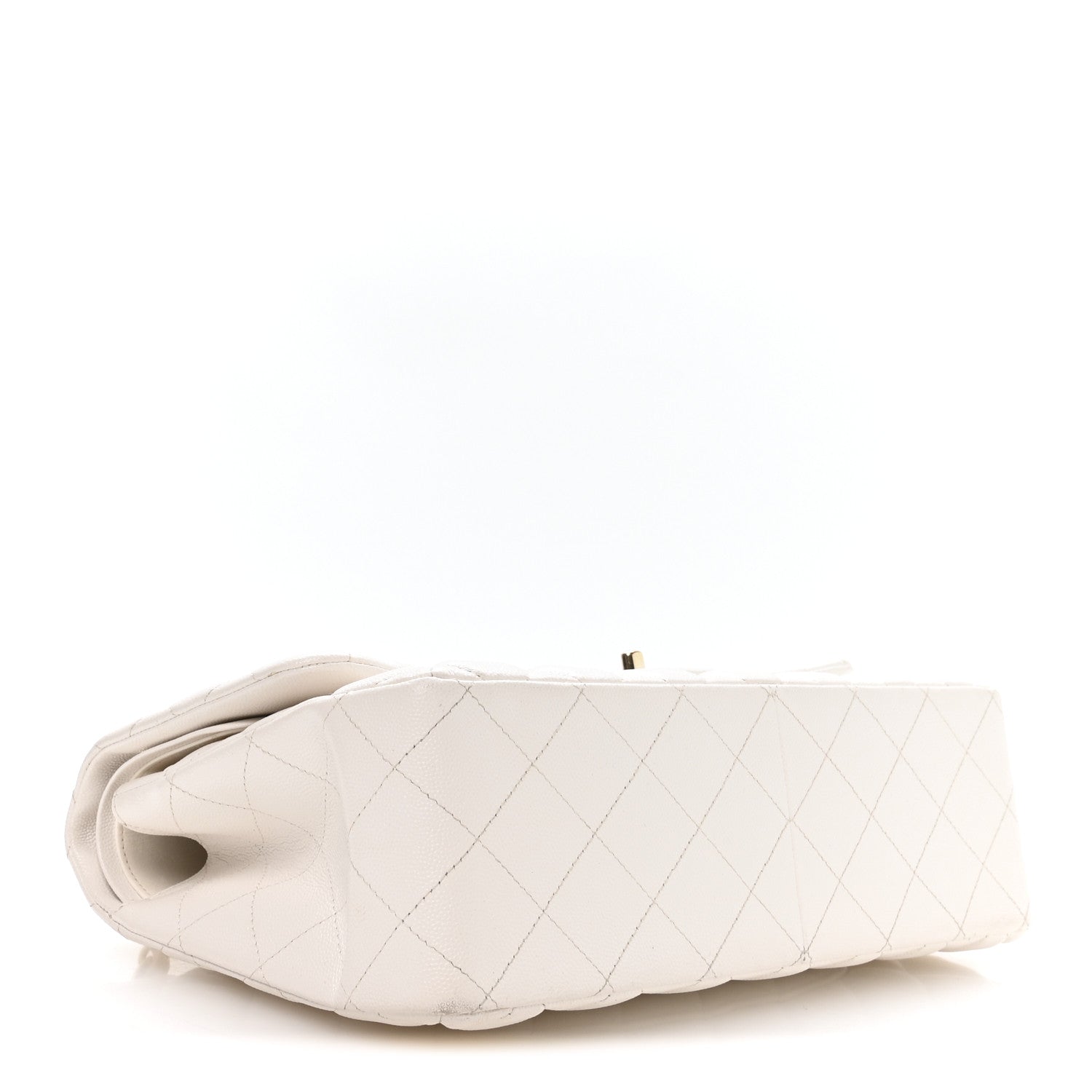 Chanel Caviar Quilted Jumbo Double Flap White