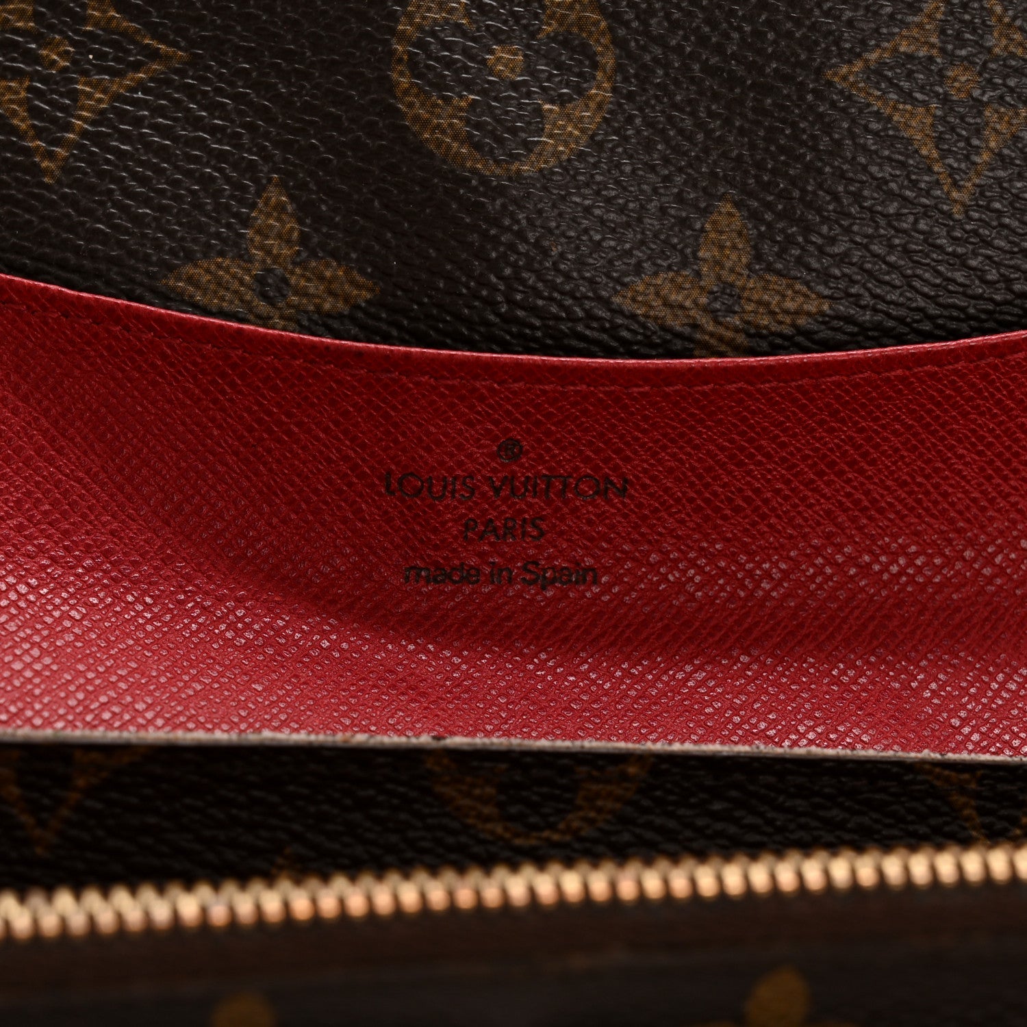 Louis Vuitton Monogram Emilie Wallet Red