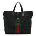 Gucci Techno Canvas Web Single Buckle Tote Black