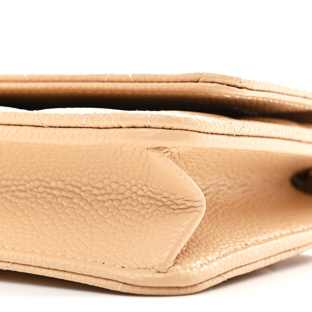 Chanel Caviar Quilted Wallet on Chain WOC Beige
