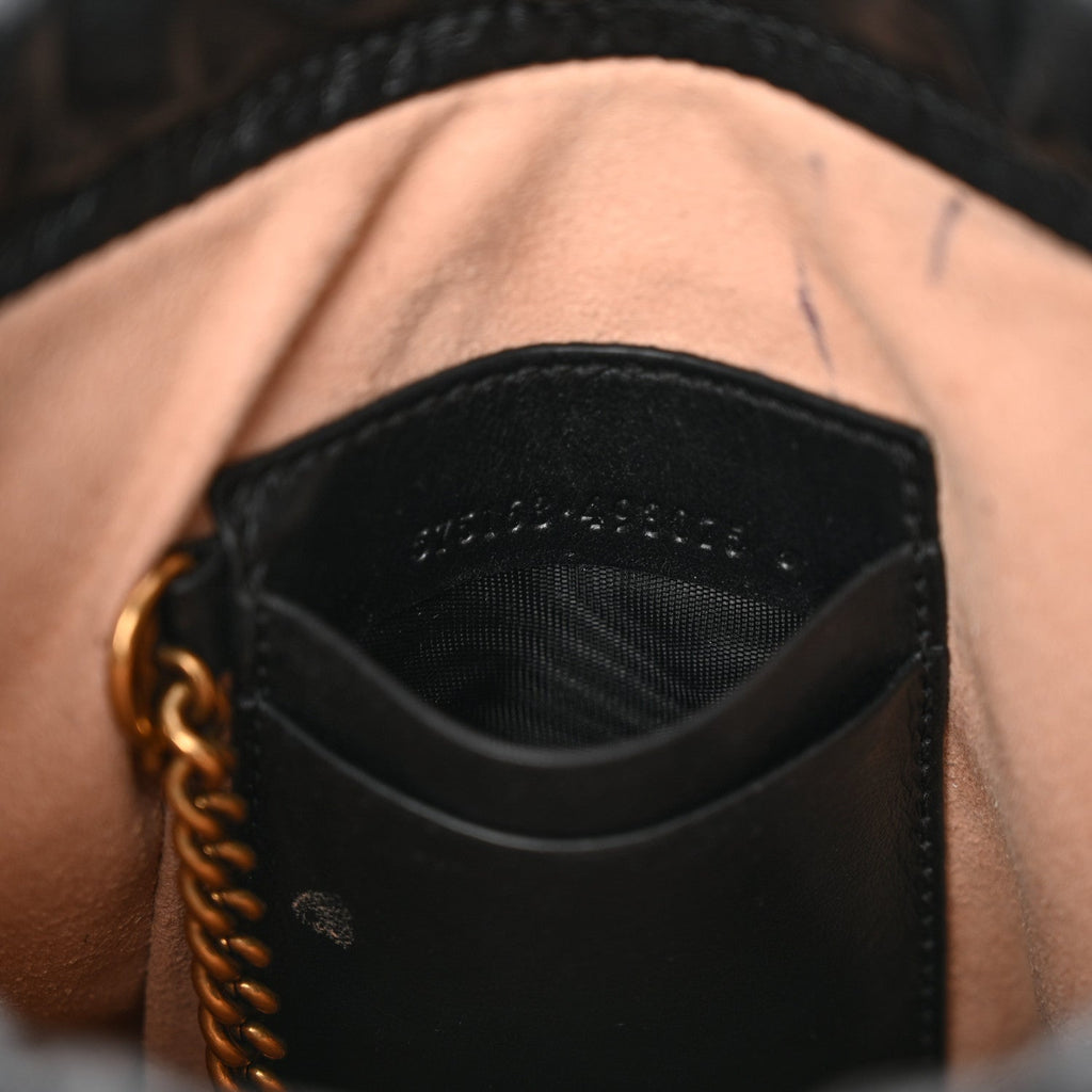 Gucci Calfskin Matelasse Mini GG Marmont 2.0 Bucket Bag Black