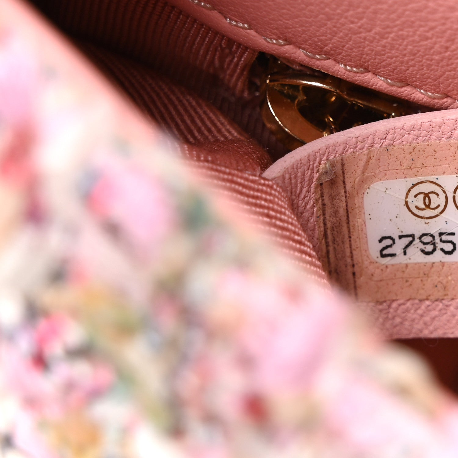 Chanel Tweed Mini Pearl Handle Flap Pink Beige Orange Ecru