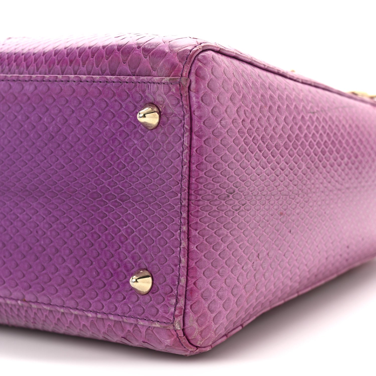 Christian Dior Snakeskin Medium Lady Dior Purple
