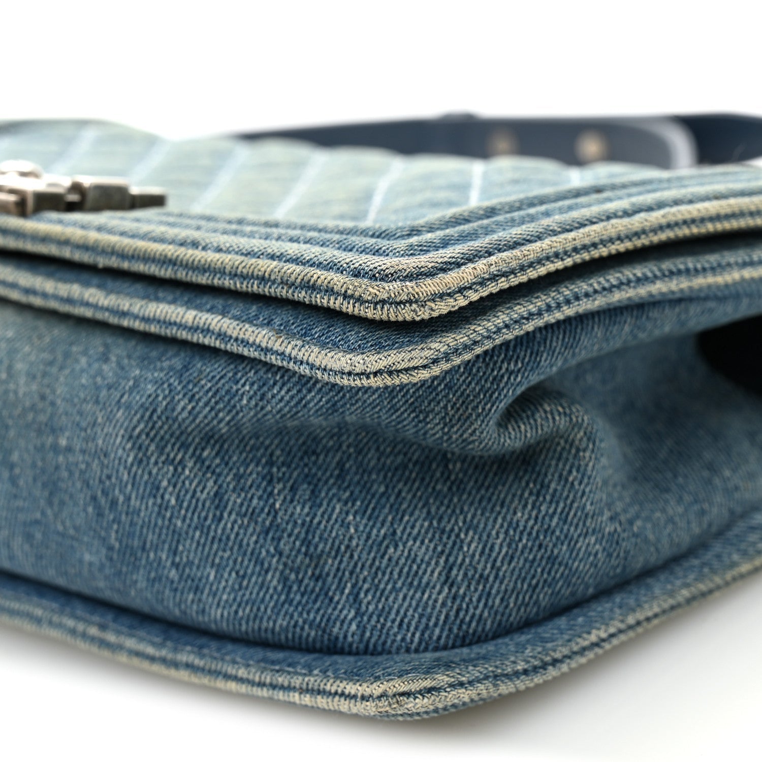 Chanel Denim Quilted Medium Boy Flap Blue