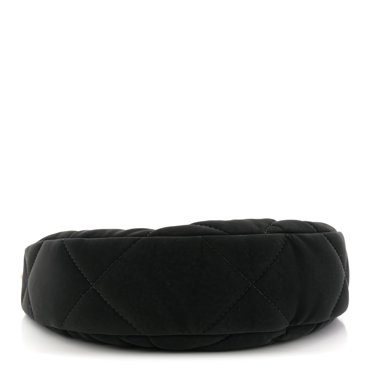 Chanel Velvet Effect Nylon Shiny Crumpled Calfskin Coco Neige Quilted Clutch With Chain Black