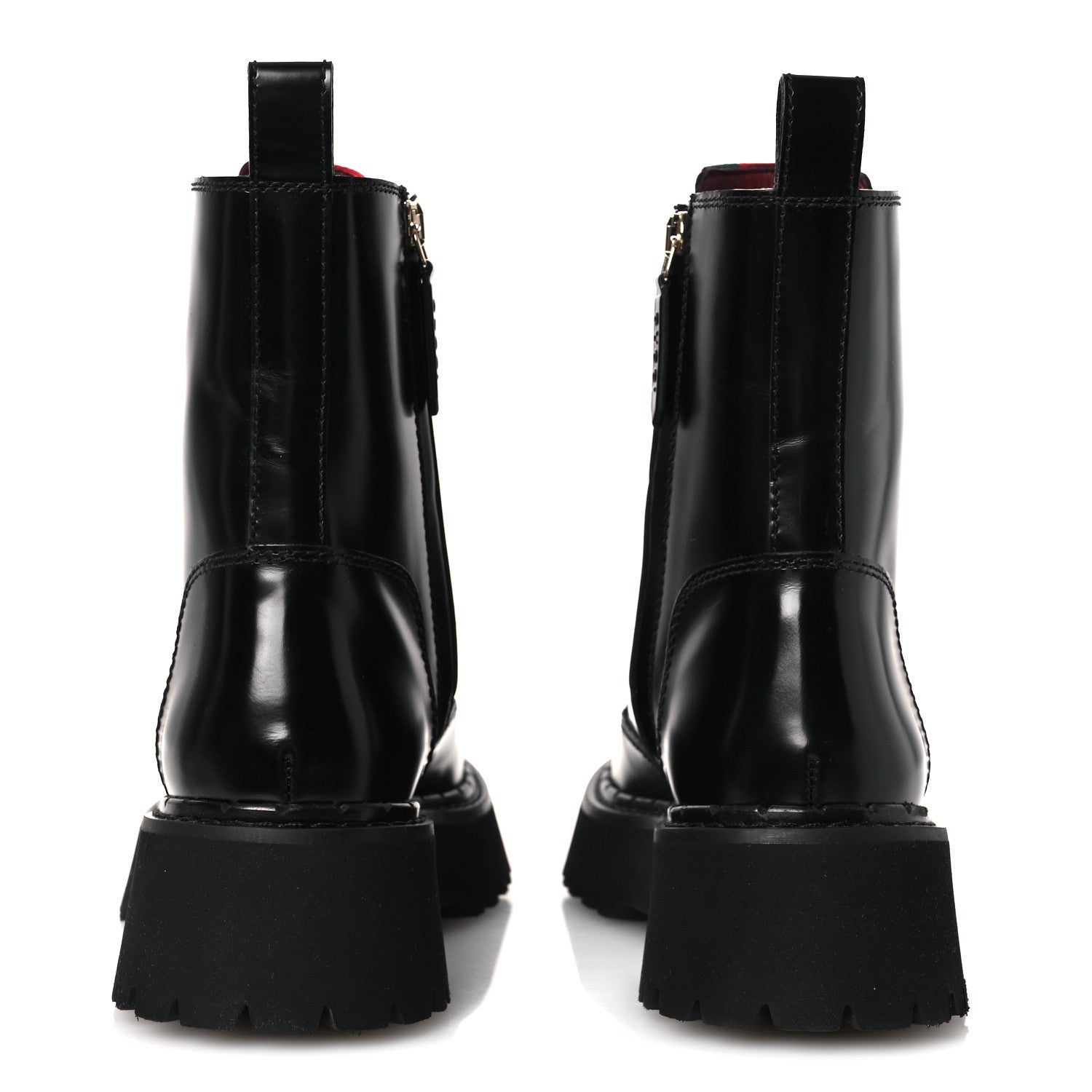 Gucci Spice Lux Nappa Web Combat Boots 36 Black