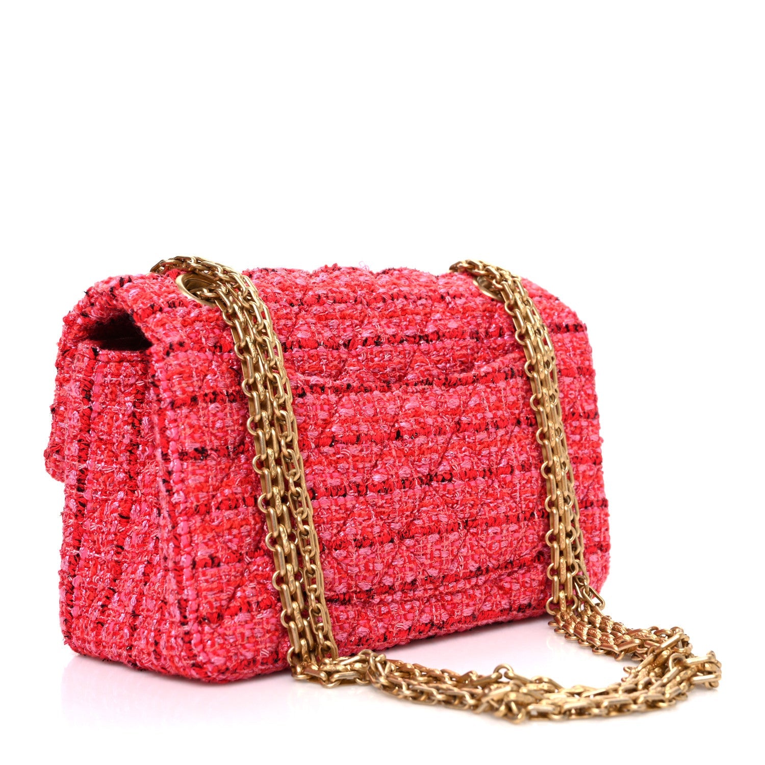 Chanel Tweed Quilted Mini 2.55 Reissue Flap Red Ecru Black